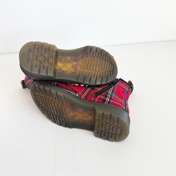 Dr. Martens Boots YOUTH 1460 Tartan  Red Plaid Kids Size 12 US - Picture 8 of 13